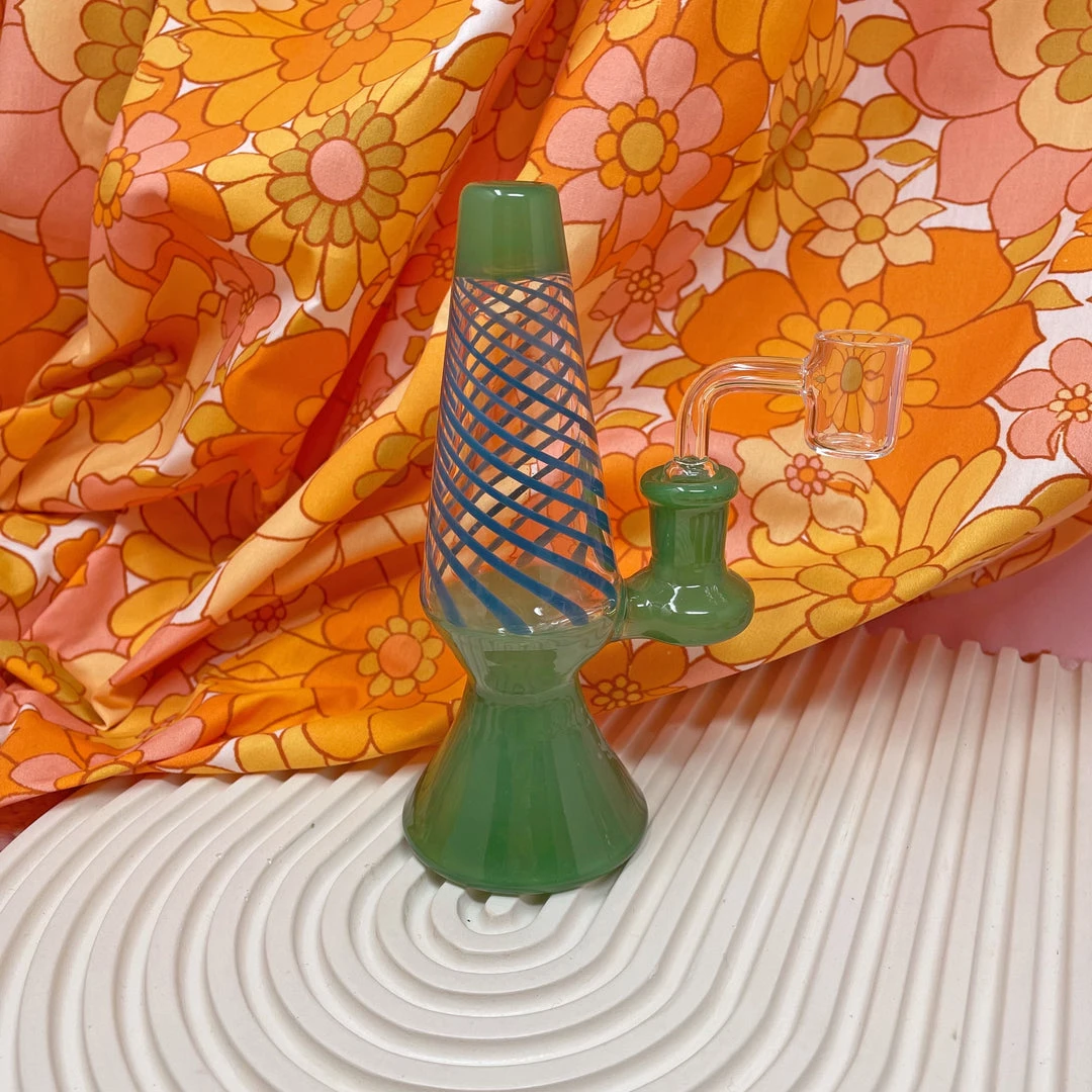 Burning Love Lava Lamp Rig- Jade/blue Bongs 3 Burning Love Lava Lamp Rig- Jade/blue Bongs