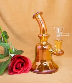 Burning Love Belle Of The Ball Water Pipe- Gold Iridescent Bongs