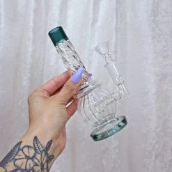 Burning Love Elegant Orb Bong- Teal