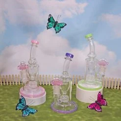 Burning Love Flower Power Water Pipe- Pink Bongs