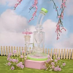 Burning Love Flower Power Water Pipe- Mint Bongs