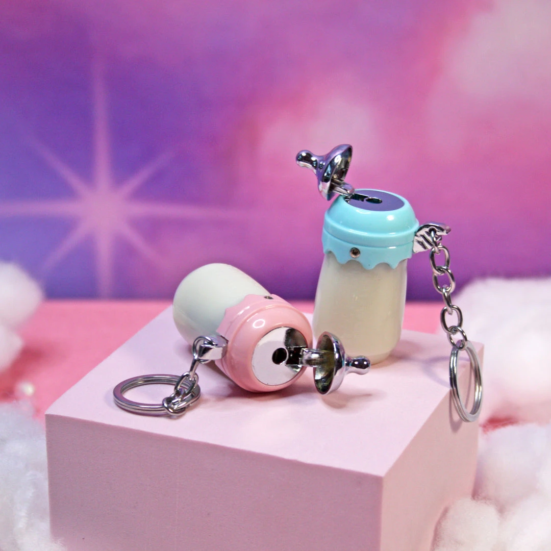 Burning Love Baby Bottle Keychain Lighter- Blue Lighters 6 Burning Love Baby Bottle Keychain Lighter- Blue Lighters