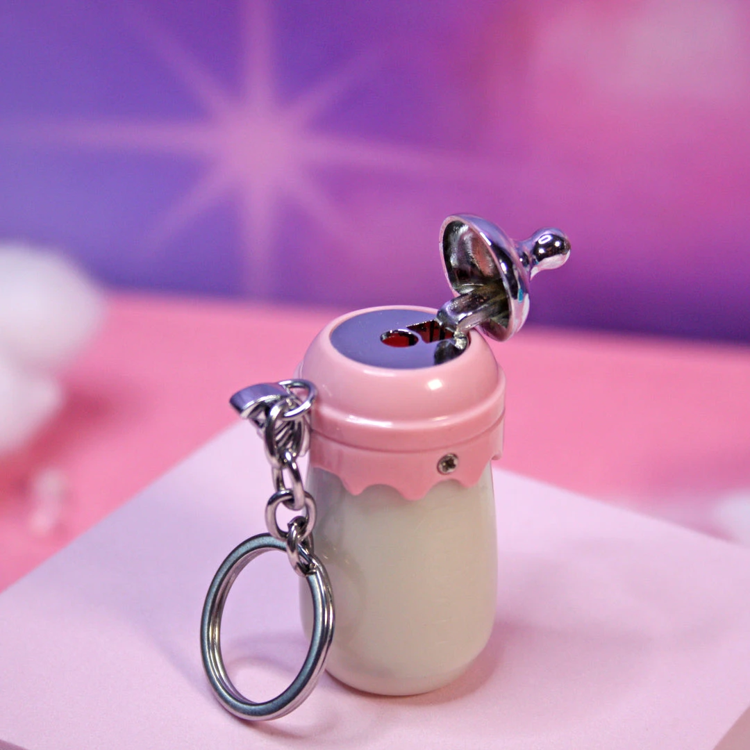 Burning Love Lighters Baby Bottle Keychain Lighter- Pink 5 Burning Love Lighters Baby Bottle Keychain Lighter- Pink