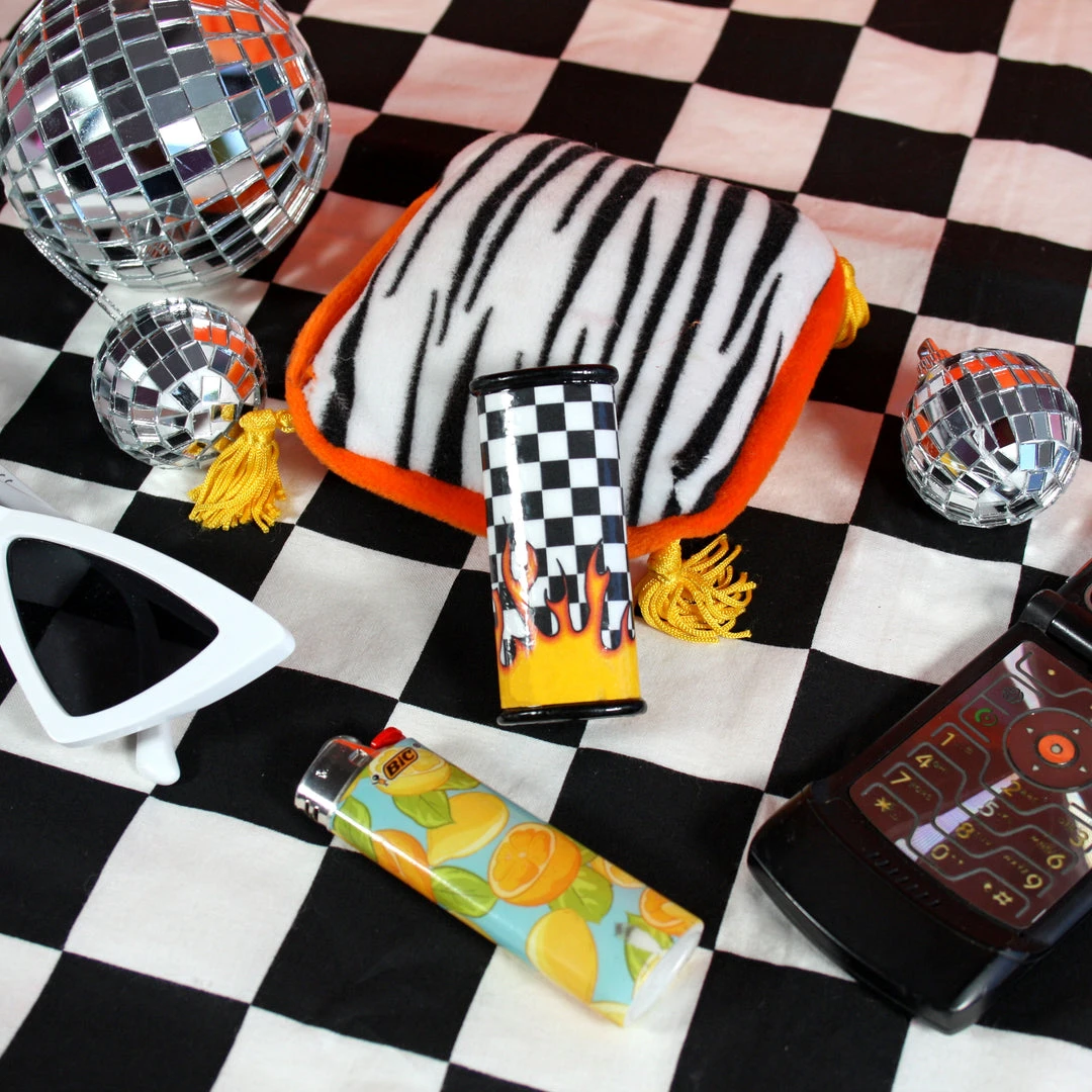 Burning Love Lighter Case- Checkerboard Flames 5 Burning Love Lighter Case- Checkerboard Flames