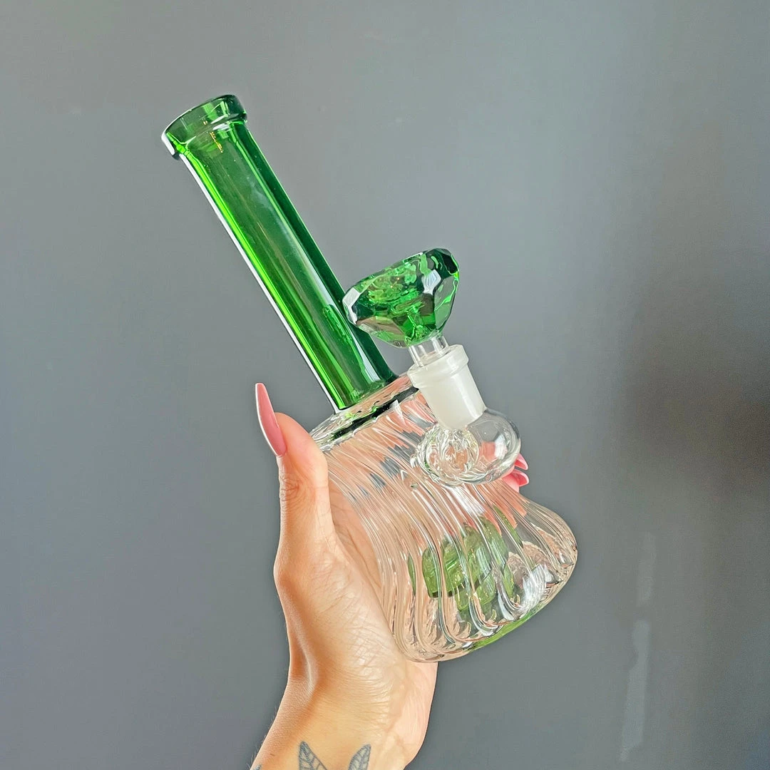 Burning Love Regal Gem Water Pipe- Green Bongs 3 Burning Love Regal Gem Water Pipe- Green Bongs