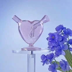 Burning Love Joint Accessories Mini Heart Bubbler- Pink