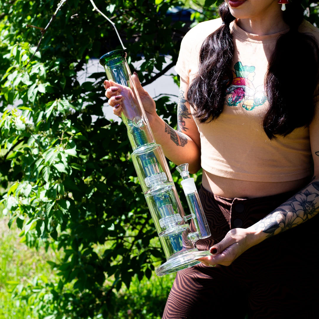 Burning Love 15" Super Smoker Water Pipe- Jade 5 Burning Love 15" Super Smoker Water Pipe- Jade