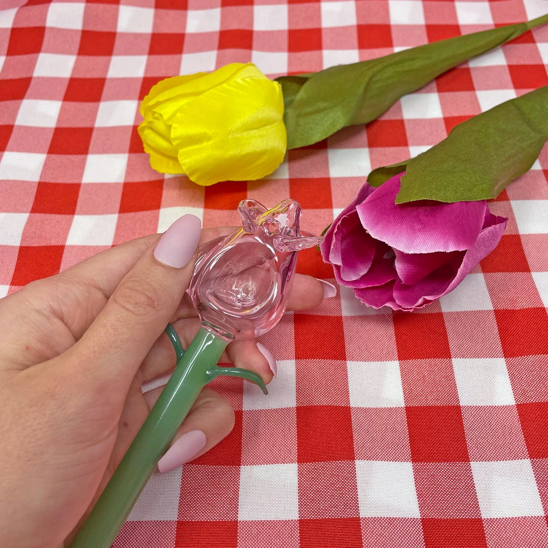 Burning Love Tulip Pipe- Pink Pipes 8 Burning Love Tulip Pipe- Pink Pipes