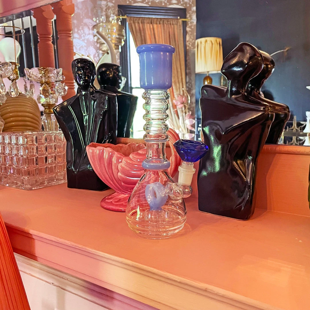 Burning Love Jade Water Pipe - Pastel Blue Bongs 6 Burning Love Jade Water Pipe - Pastel Blue Bongs