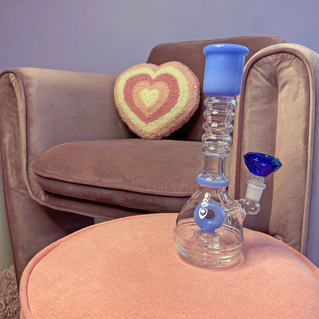 Burning Love Jade Water Pipe - Pastel Blue Bongs 4 Burning Love Jade Water Pipe - Pastel Blue Bongs