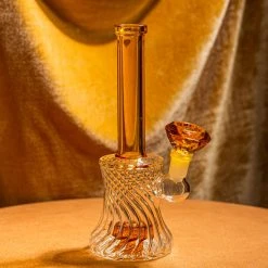 Burning Love Bongs Regal Gem Water Pipe- Amber 8 Burning Love Bongs Regal Gem Water Pipe- Amber