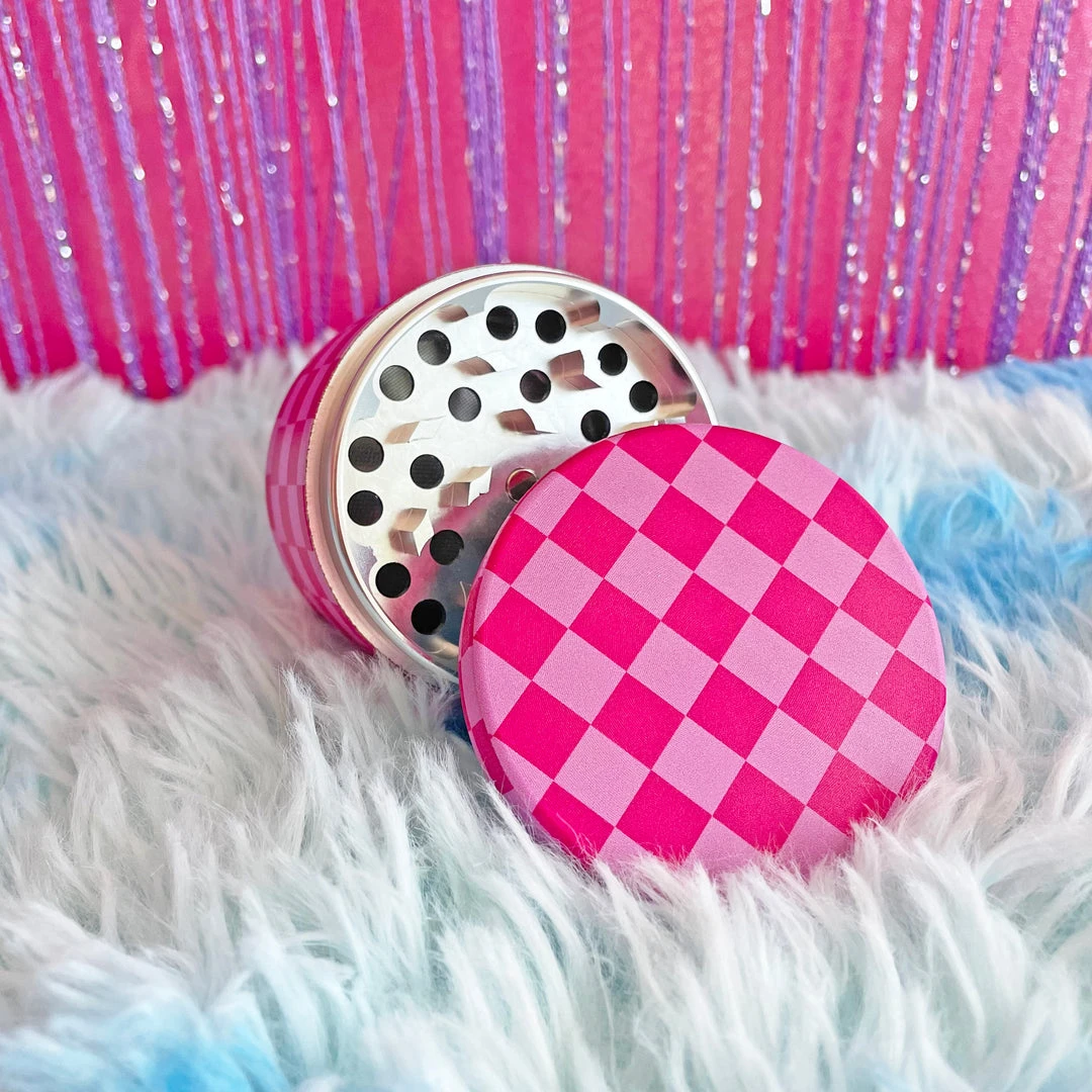 Burning Love Pink Checkerboard Grinder 14 Burning Love Pink Checkerboard Grinder