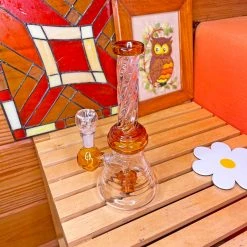 Burning Love Twirl Water Pipe- Amber Bongs