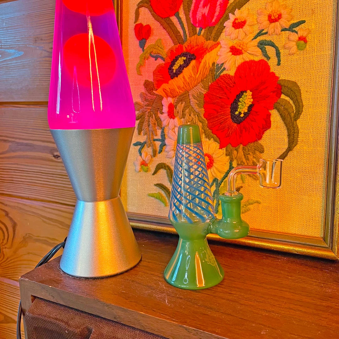 Burning Love Lava Lamp Rig- Jade/blue Bongs 4 Burning Love Lava Lamp Rig- Jade/blue Bongs