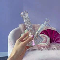 Burning Love Bongs Crystal Water Pipe- Iridescent 15 Burning Love Bongs Crystal Water Pipe- Iridescent