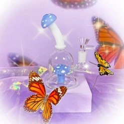 Burning Love Pipes Micro Mushroom Water Pipe- Periwinkle