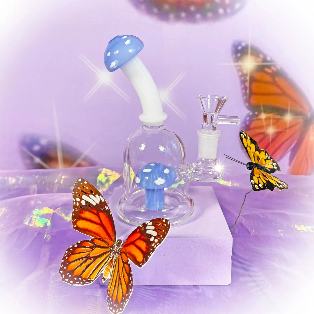 Burning Love Pipes Micro Mushroom Water Pipe- Periwinkle 3 Burning Love Pipes Micro Mushroom Water Pipe- Periwinkle