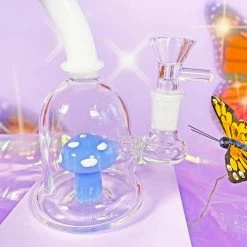 Burning Love Pipes Micro Mushroom Water Pipe- Periwinkle 12 Burning Love Pipes Micro Mushroom Water Pipe- Periwinkle