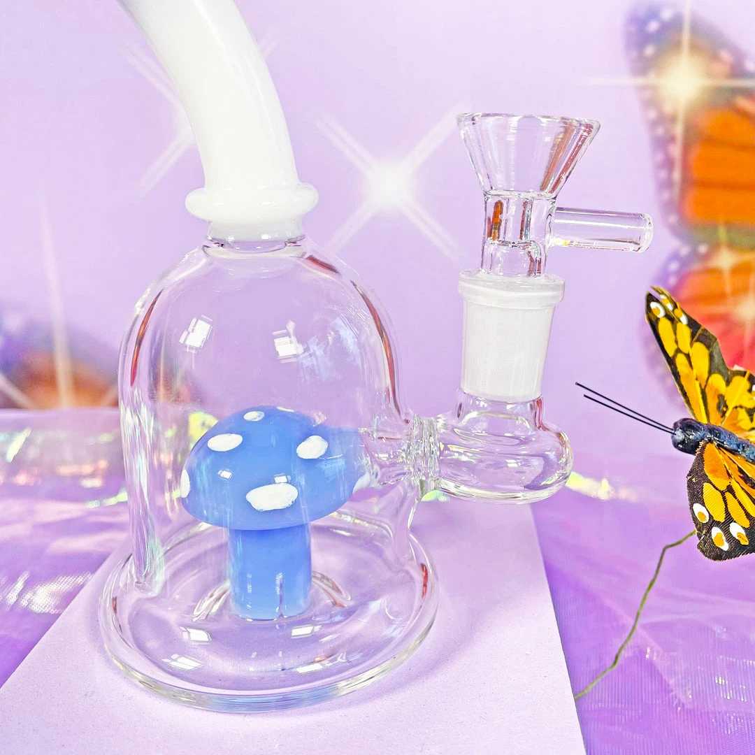Burning Love Pipes Micro Mushroom Water Pipe- Periwinkle 6 Burning Love Pipes Micro Mushroom Water Pipe- Periwinkle