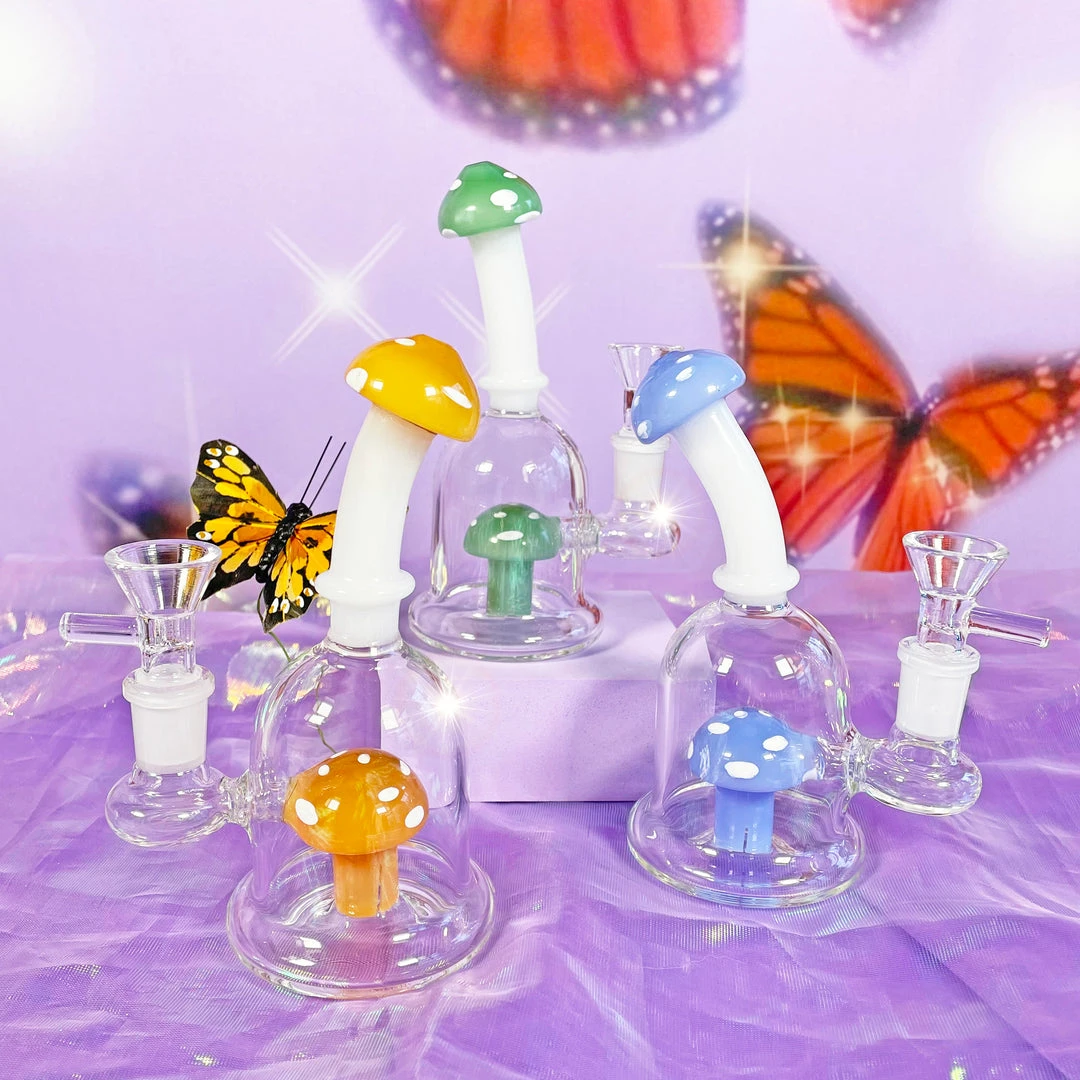 Burning Love Pipes Micro Mushroom Water Pipe- Periwinkle 8 Burning Love Pipes Micro Mushroom Water Pipe- Periwinkle