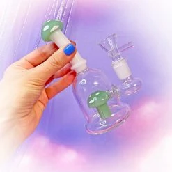 Burning Love Pipes Micro Mushroom Water Pipe- Jade