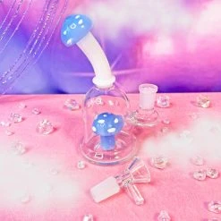 Burning Love Pipes Micro Mushroom Water Pipe- Periwinkle 11 Burning Love Pipes Micro Mushroom Water Pipe- Periwinkle