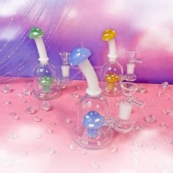 Burning Love Pipes Micro Mushroom Water Pipe- Periwinkle 15 Burning Love Pipes Micro Mushroom Water Pipe- Periwinkle