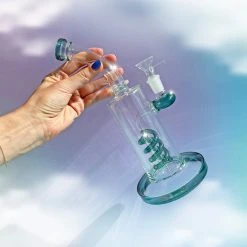 Burning Love Bongs Whirly Girl- Teal 11 Burning Love Bongs Whirly Girl- Teal