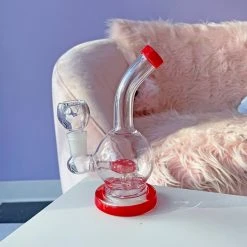 Burning Love Mini Mushroom Water Pipe- Red