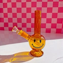 Burning Love Smiley Mini Bong- Amber