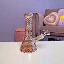 Burning Love Crystal Water Pipe- Rose Gold Iridescent