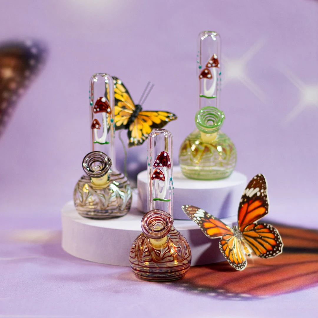 Burning Love Tiny Mushroom Beaker Bubbler Bubblers 3 Burning Love Tiny Mushroom Beaker Bubbler Bubblers