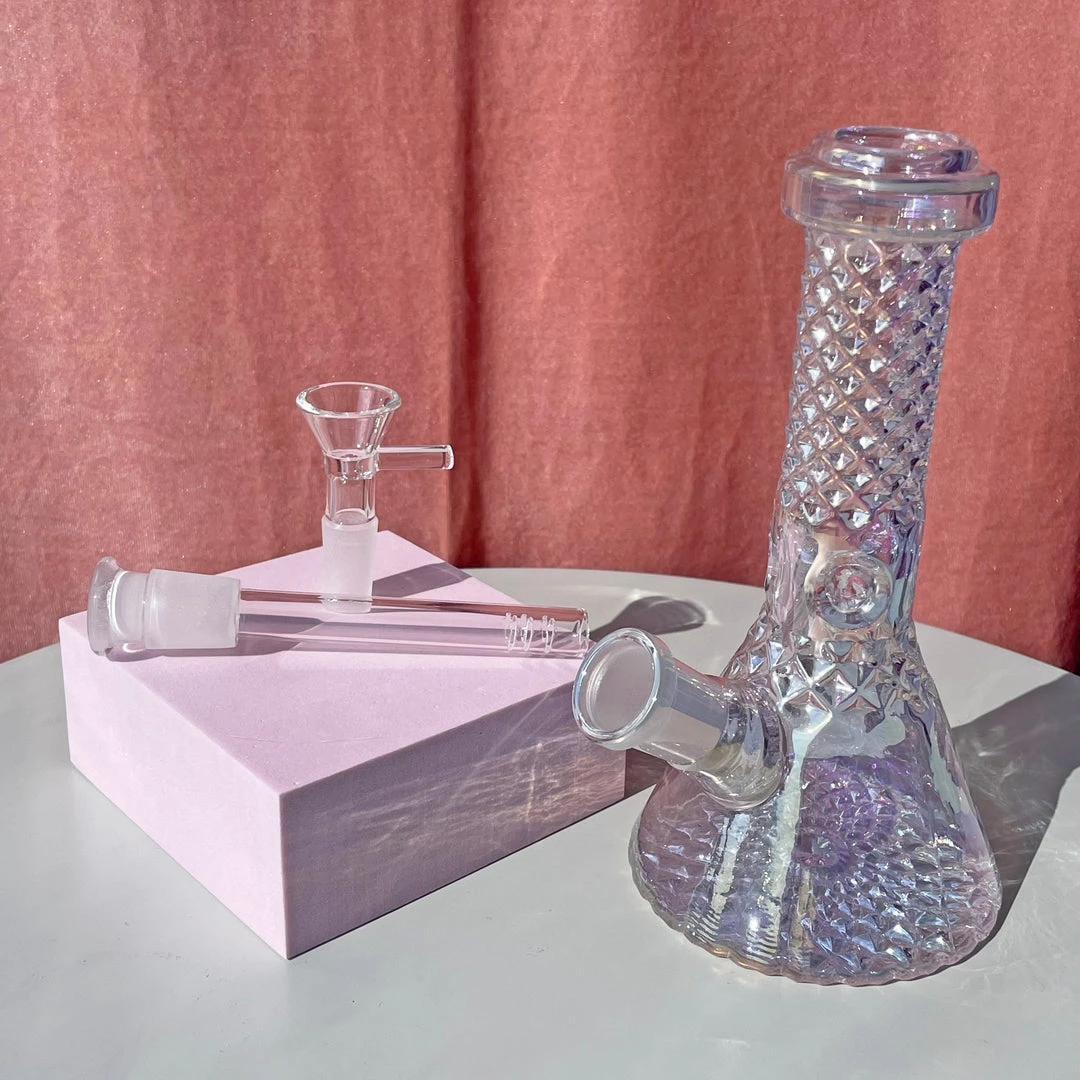 Burning Love Bongs Crystal Water Pipe- Iridescent 4 Burning Love Bongs Crystal Water Pipe- Iridescent