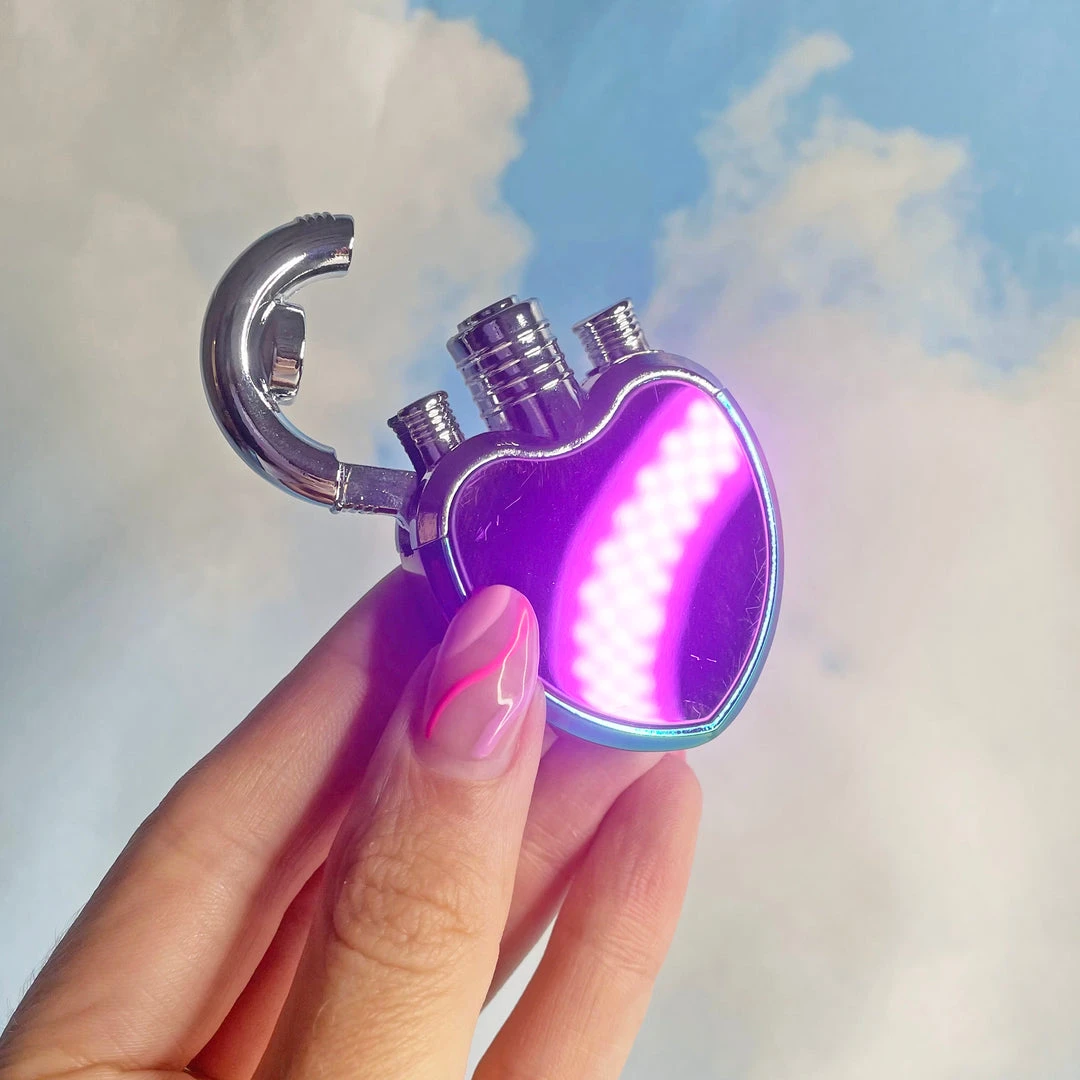 Burning Love Lighters Heart Lock Lighter- Iridescent 6 Burning Love Lighters Heart Lock Lighter- Iridescent