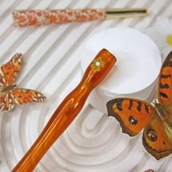 Shop Burning Love Joint Holder/Extender- Amber Flower 4.75" Joint Accessories 11 Shop Burning Love Joint Holder/Extender- Amber Flower 4.75