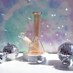 Burning Love Opalescent Beaker Bong- Amber