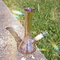 Burning Love Opalescent Beaker Bong- Amber