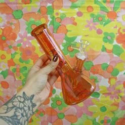 Burning Love Bongs Opalescent Beaker Bong- Ruby