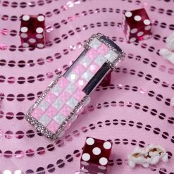 Burning Love Fancy Flame Lighter- Pink/white Checker Lighters 13 Burning Love Fancy Flame Lighter- Pink/white Checker Lighters