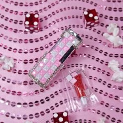 Burning Love Fancy Flame Lighter- Pink/white Checker Lighters 12 Burning Love Fancy Flame Lighter- Pink/white Checker Lighters
