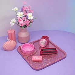 Shop Burning Love Pink Glitter Resin Rolling Tray