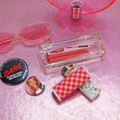 Burning Love Lighters Lighter Case- Pink Checkerboard