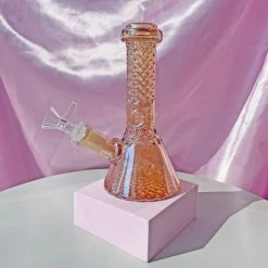 Burning Love Crystal Water Pipe- Rose Gold Iridescent