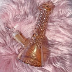 Burning Love Crystal Water Pipe- Rose Gold Iridescent