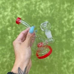 Burning Love Mini Mushroom Water Pipe- Red
