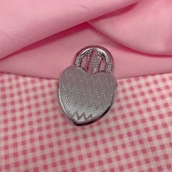 Burning Love Heart Lock Lighter- Silver