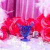 Burning Love Joint Accessories Mini Heart Bubbler- Blue 1 Burning Love Joint Accessories Mini Heart Bubbler- Blue