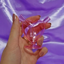 Burning Love Joint Accessories Mini Heart Bubbler- Pink