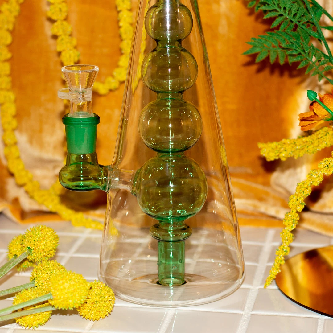 Burning Love Bubble Vase Water Pipe- Green Bongs 5 Burning Love Bubble Vase Water Pipe- Green Bongs