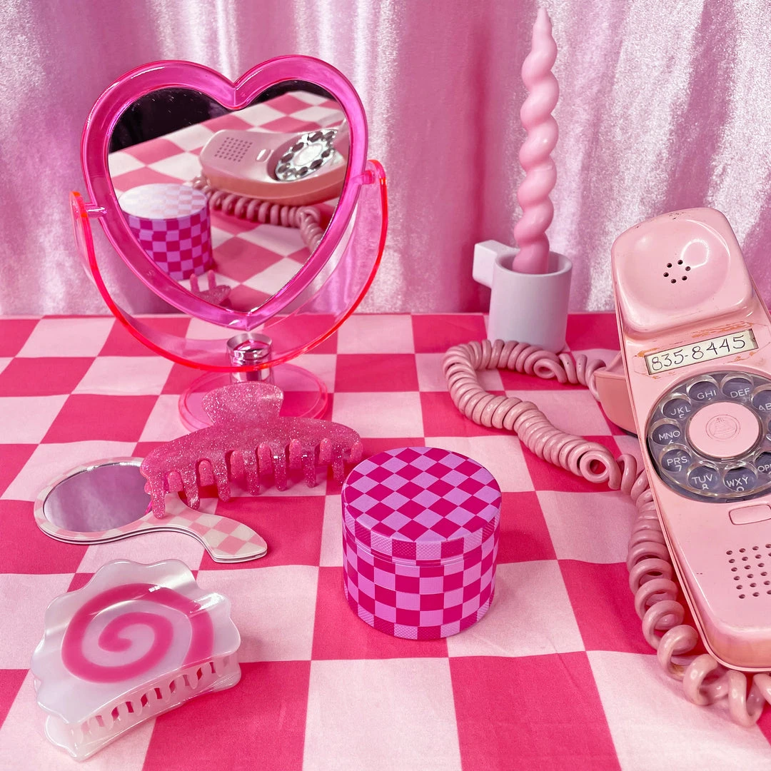 Burning Love Pink Checkerboard Grinder 9 Burning Love Pink Checkerboard Grinder